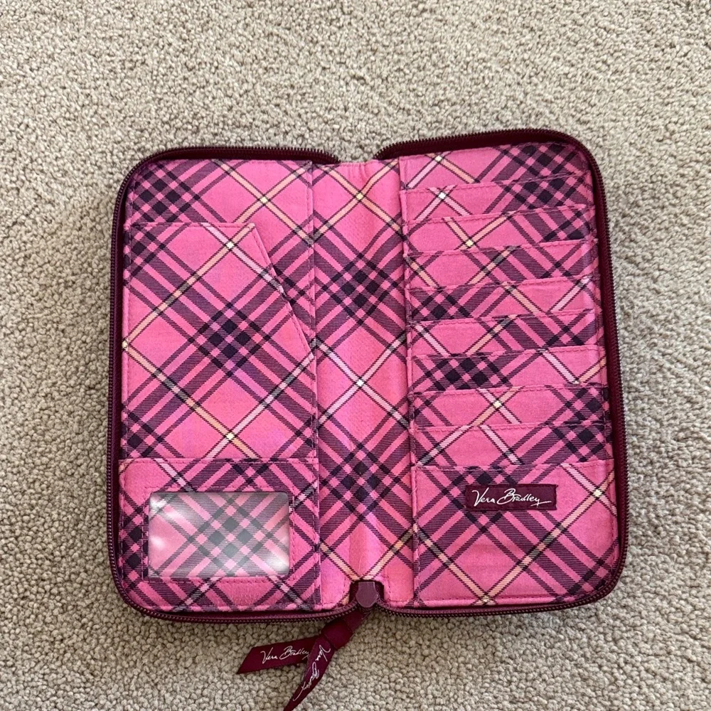 Vera Bradley Magenta Paisley Quilted Zip Wallet